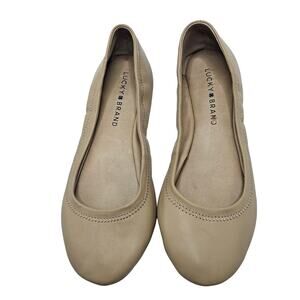Lucky Brand Women's Emmie Ballet Flats Brown Tan Bourbon Leather Size 7M